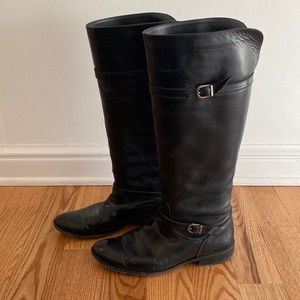 Frye | Shirley knee high riding equestrian flat boots- black sz 9